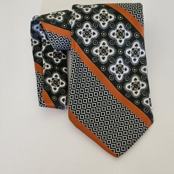 Pierre Cardin Creation Paris Tie Silk Multicolor W4.5 L55" Boho Geo Floral Vtg - Picture 10 of 13